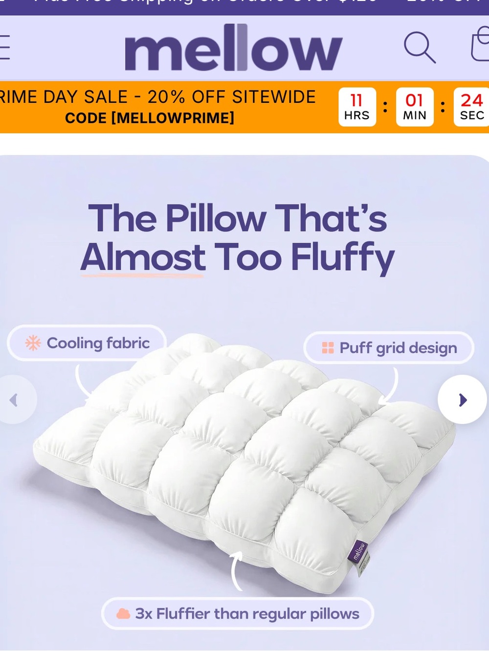 LAST CHANCE‼️NEW IN BOX! Mellow Puff Pillow – White